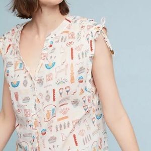 Anthropology Danielle Kroll sleeveless button up